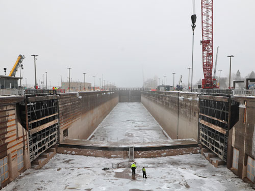 Poe Lock dewatered 2026 Maintenance
